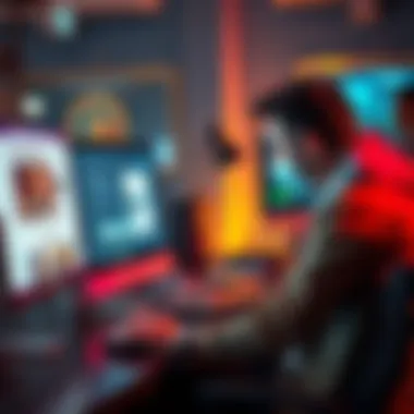 A client using a computer to edit content on a static website with a user-friendly interface