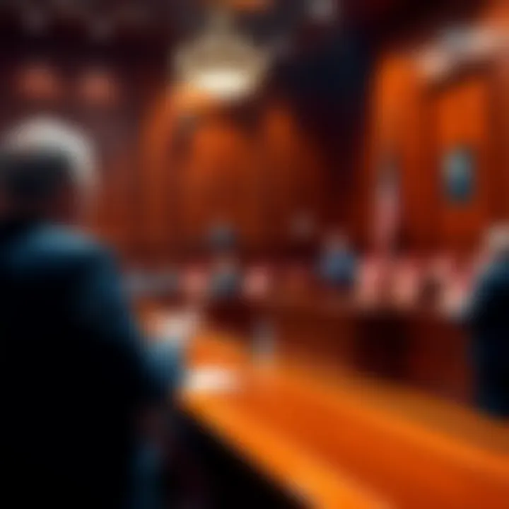 Lawyers present closing arguments in the courtroom during the John Karony trial