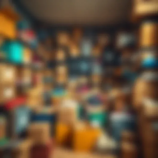 A humorous scene showing a messy room overflowing with various storage items and boxes, illustrating the chaos of too many organizational products
