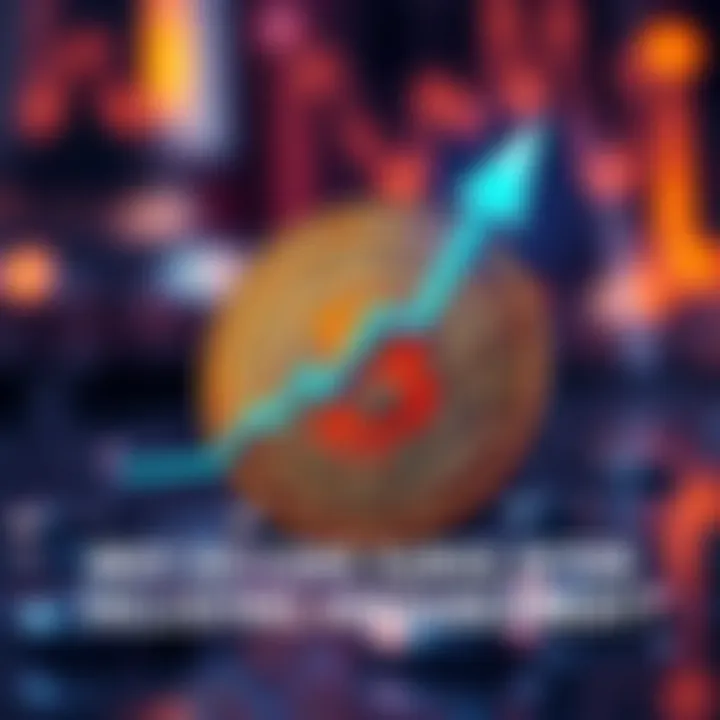 A digital coin with an upward arrow indicating a price increase following a delisting announcement