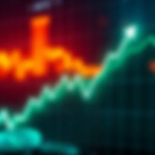 Coin Chart with Downward Trend A line graph showing a downward trend in a coin's value, symbolizing market slump and potential recovery.