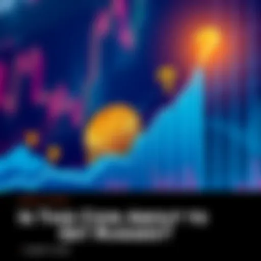 A digital coin rising on a chart with question marks around it, representing investor concerns about its sustainability.