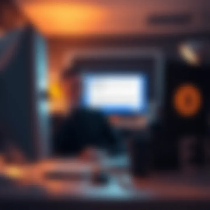 A disappointed Coinbase user sitting in front of a computer, looking at a message about a denied 25 ETH prize, with a distressed expression.