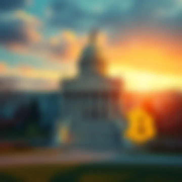A visual representation of Coinbase's decision to turn down the Senate's stablecoin yield proposal, depicting cryptocurrency symbols and a Senate building, symbolizing the intersection of finance and ...