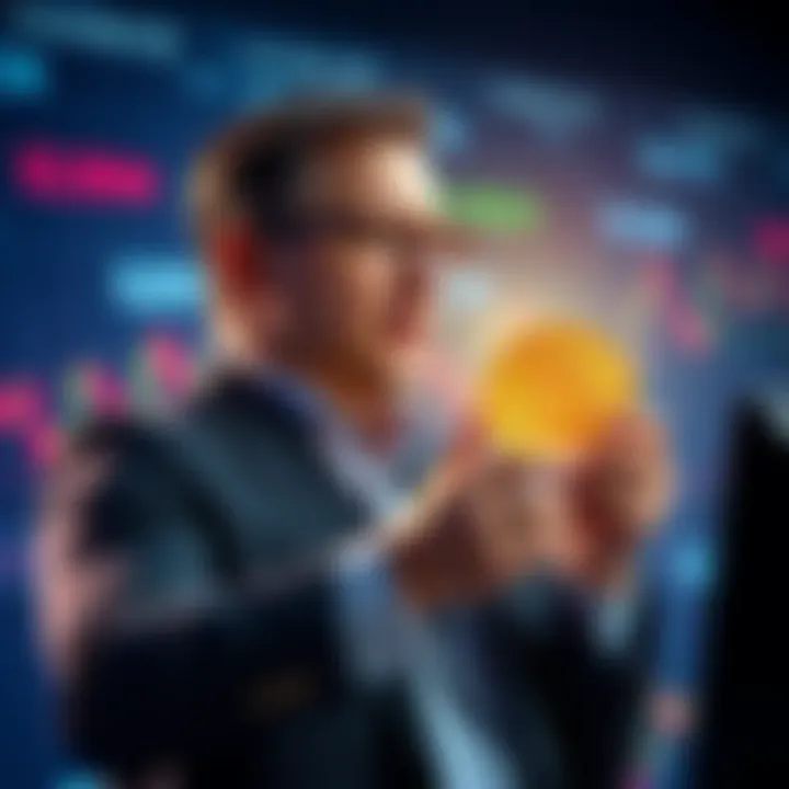 Coinbase CEO Brian Armstrong selling COIN shares with a stock market decline graphic in the background