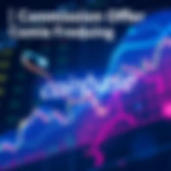 Coinbase Offers Commission-Free Trading A graphic representation of stock market trading with Coinbase's logo, showing rising stock prices and ETFs, highlighting commission-free trading.