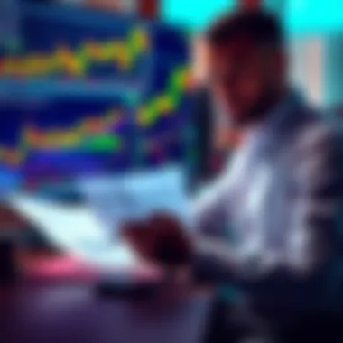 Coinbase Crypto Loans A person reviewing financial documents with a computer showing cryptocurrency charts in the background, symbolizing Coinbase's entry into crypto-backed loans.