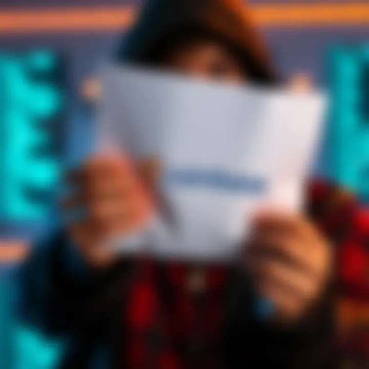 A person holding a letter with the Coinbase logo, looking concerned about account security