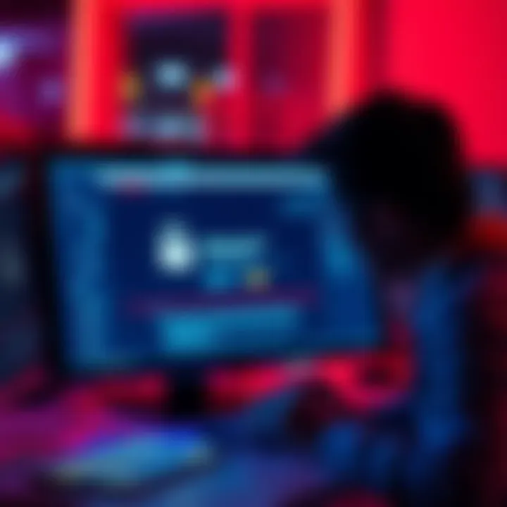 A person looking at a computer, analyzing security verification messages