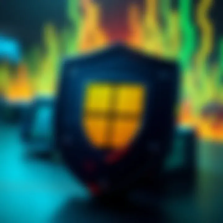 Representation of Coinbase and Microsoft logos with a shield, symbolizing their fight against phishing services