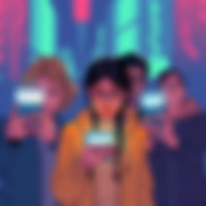 Illustration showing worried people looking at their phones with alert messages about phone number leaks