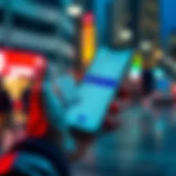 A person checking their phone with a Coinbase app open, looking at bank transfer options to Red River Bank.