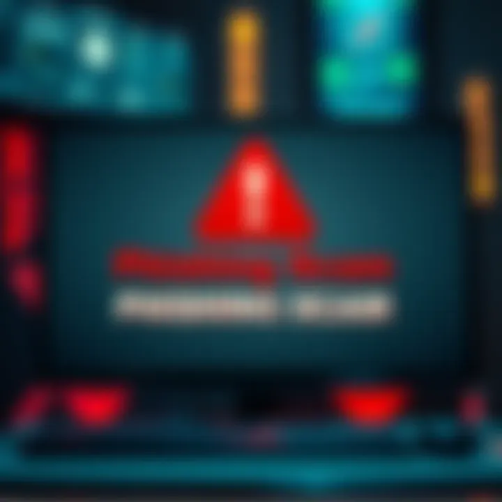 An alert showing a warning message about a phishing scam related to Coinkite, featuring a red exclamation mark and a computer screen with suspicious email.