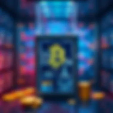 A secure Bitcoin storage device with digital assets displayed on a screen, focusing on safety and protection.