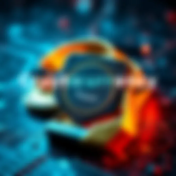 A sleek Trezor device showcasing cold storage technology with digital coins in the background