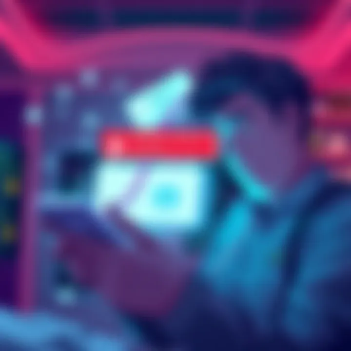 Illustration of a cold wallet with unauthorized transaction alerts and a worried person looking at their device.