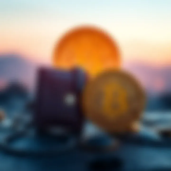 A visual representation showing a cold wallet on one side and a Bitcoin ETF on the other, illustrating the choice between holding Bitcoin directly and investing in ETFs.