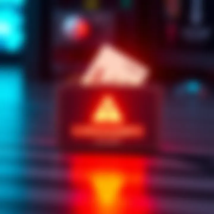 A visual of a Coldcard device with a warning sign, indicating a hacker attack on a cryptocurrency wallet, depicting 0.00042069 BTC loss.