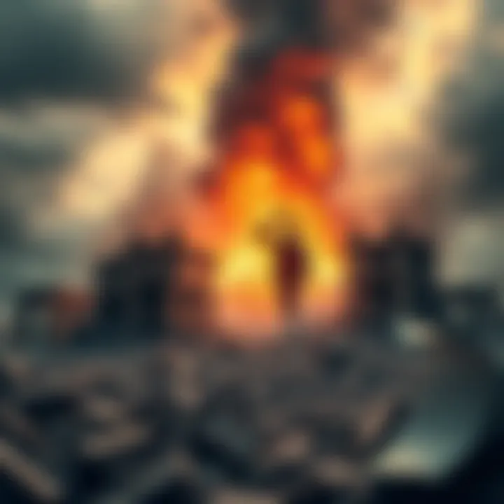 Collapse of Rivals Project A visual representation of the collapse of the Rivals project, showing crumbling structures and broken plans, symbolizing failure and lost ambition.