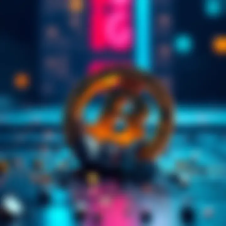 Collapsed DOGE cryptocurrency symbol The DOGE symbol is shown in a downward trend, representing its struggles in the market.