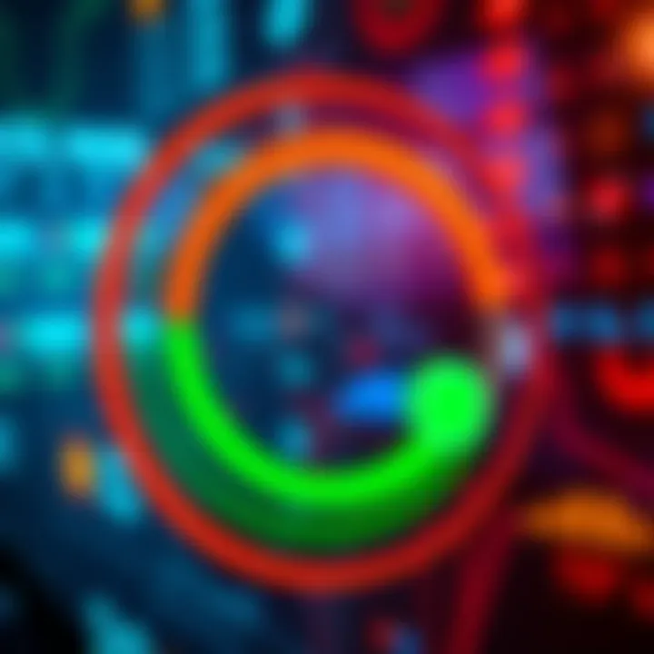 Illustration showing an orange circle and a green circle representing color-coded symbols used in digital communication.