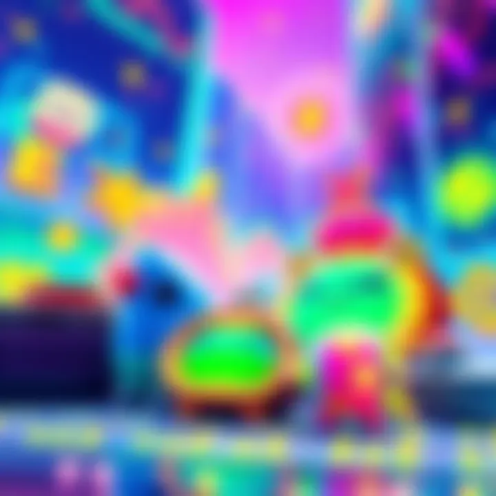 Illustration of vibrant digital art pieces with a blockchain theme, showing how NFTs are linked to digital assets.