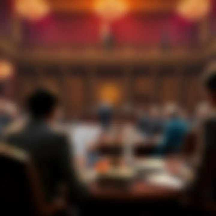 A government committee gathered for a vote on cryptocurrency regulations in the US, with members discussing and reviewing documents.