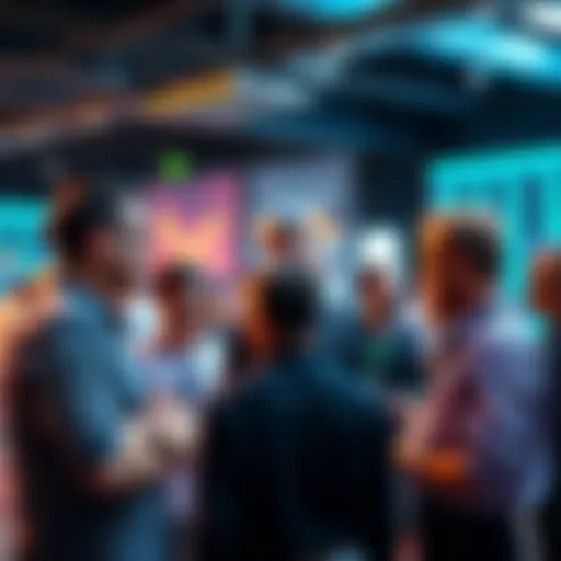 A group of people engaging in conversation about trading strategies and current events in a lively forum setting