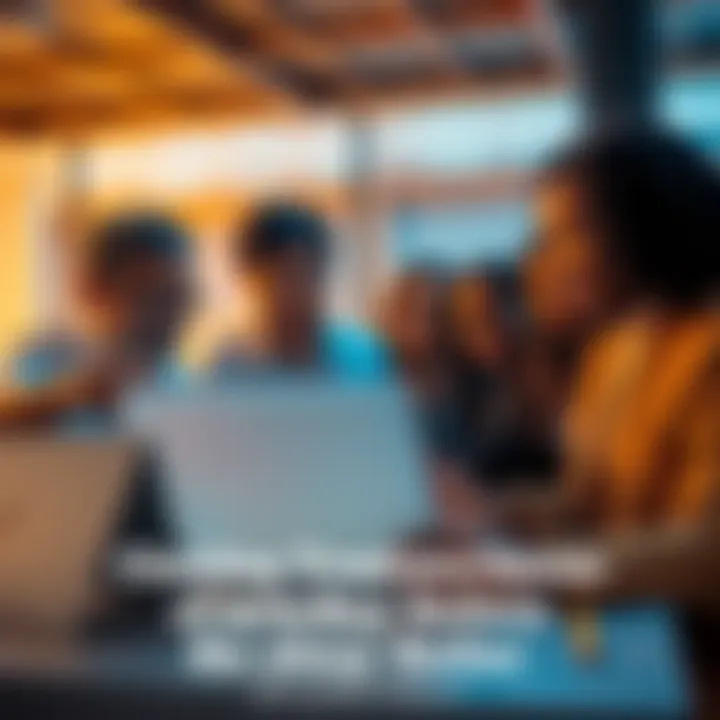 A group of people discussing their experiences with an eBay seller over a laptop