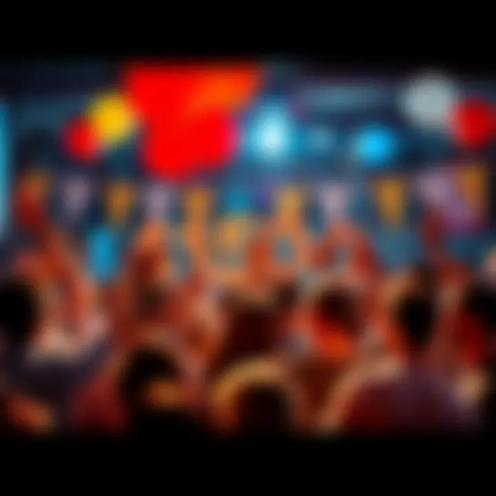 People celebrating the achievement of reaching $1500, with balloons and banners in the background.