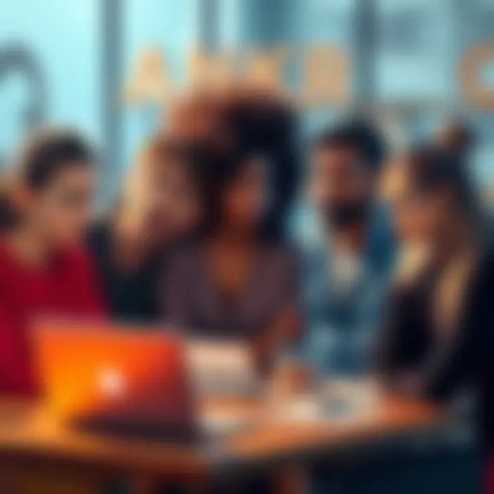 A group of people discussing their concerns about Ankr's lack of response during an AMA, looking worried and confused, with a laptop and notes on the table.