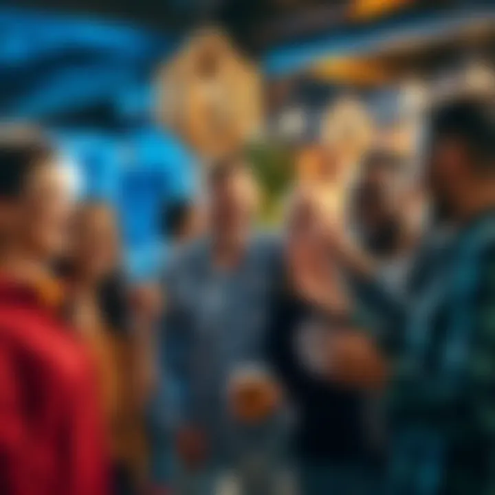 A group of community members smiling and discussing recent upgrades at a local gathering