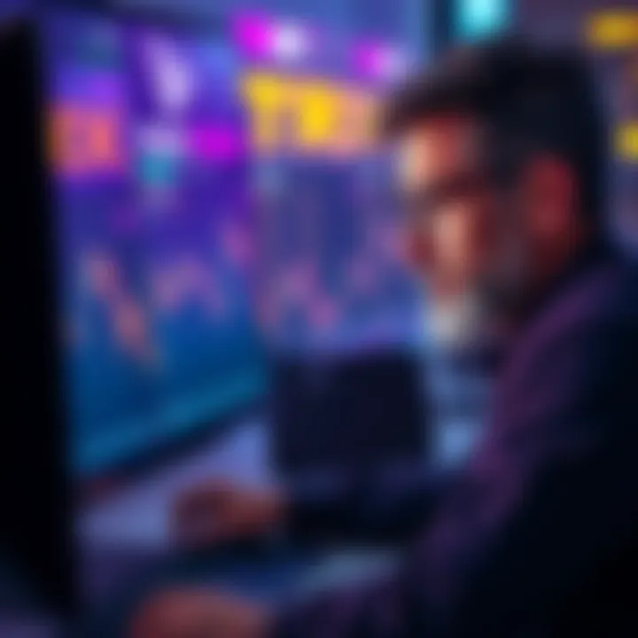 A worried investor examining TRON (TRX) prices on a computer screen after delisting from Binance.