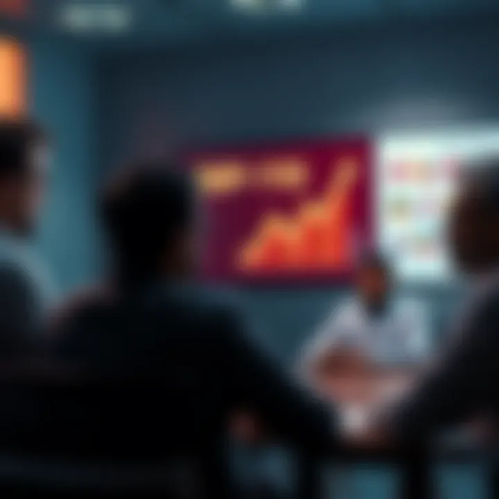 A group of people discussing BIP-110 in a tense meeting room, showing worry on their faces, with a presentation slide in the background illustrating the concept.