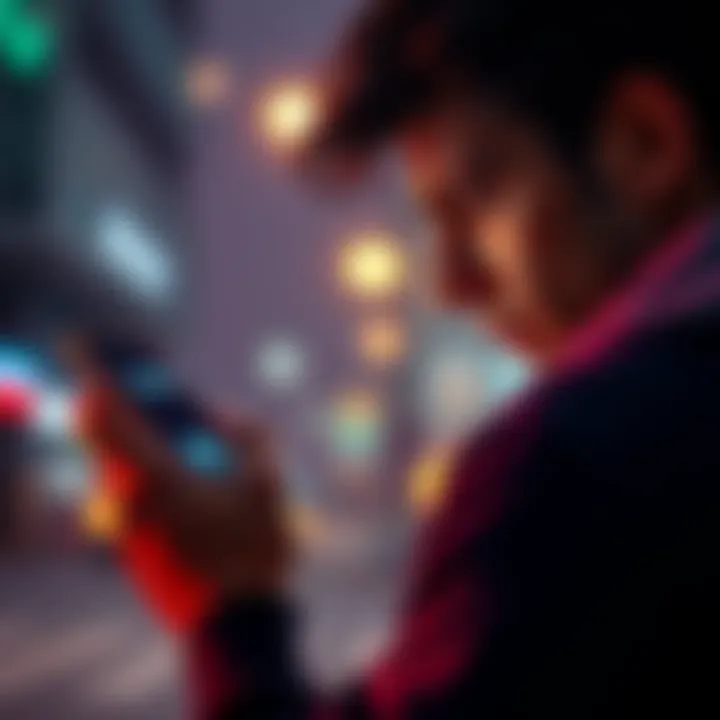 A worried person checking their phone with the Revolut app open, showing a frozen account notification, symbolizing concerns about reliability and safety.