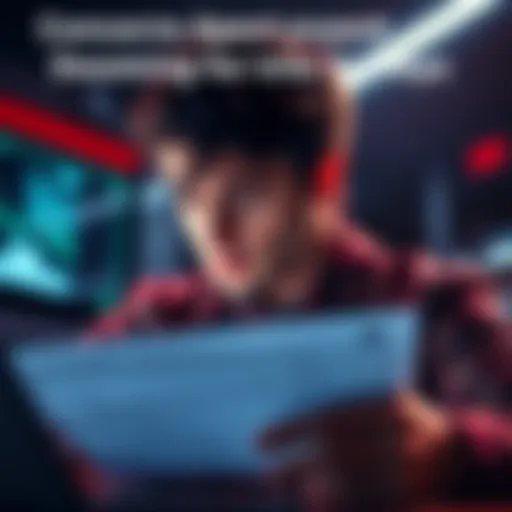 A person looking worried while filling out a survey form that requests personal information like name and bank details.