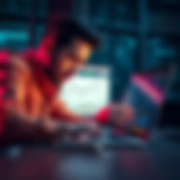 A worried investor looking at charts showing token unlock data on a laptop