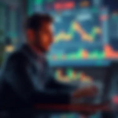 Confident investor overcoming fear A person confidently reviewing financial charts on a laptop, symbolizing overcoming fear in market dips.