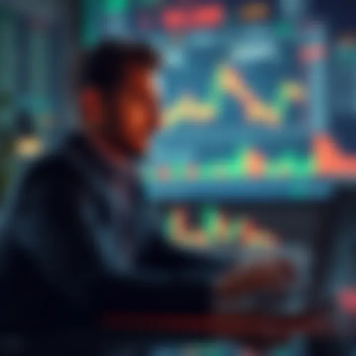 Confident investor overcoming fear A person confidently reviewing financial charts on a laptop, symbolizing overcoming fear in market dips.