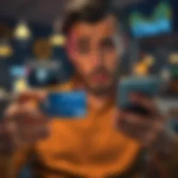 A person appears frustrated while holding a Coinbase CB1 credit card and checking their phone, showing confusion over expiration dates and security codes.