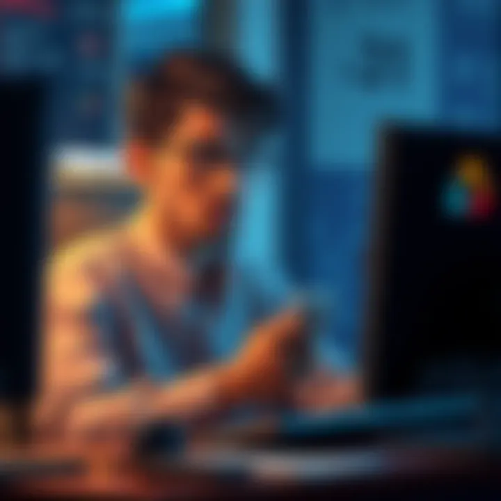 A person sitting in front of a computer, looking puzzled while checking their digital wallet and NFT tokens after transferring from Loopring to GameStop