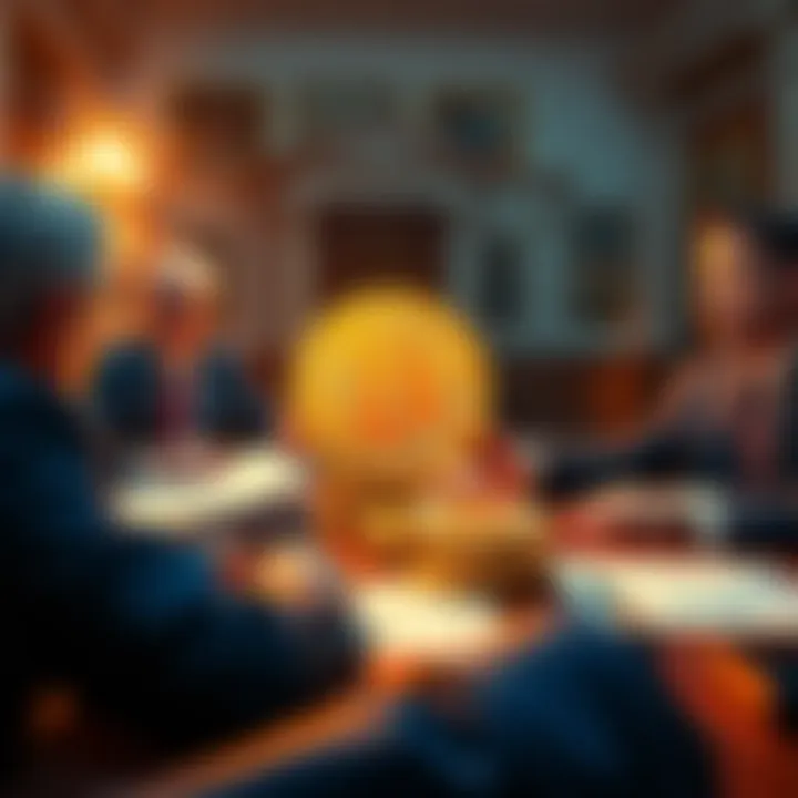 Congress members discussing a bill to classify Bitcoin as a strategic asset alongside gold, with charts and documents on the table.