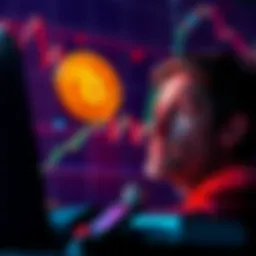 A contrarian investor looking at a Bitcoin chart with excitement and curiosity, symbolizing their first investment in cryptocurrency through an ETF.
