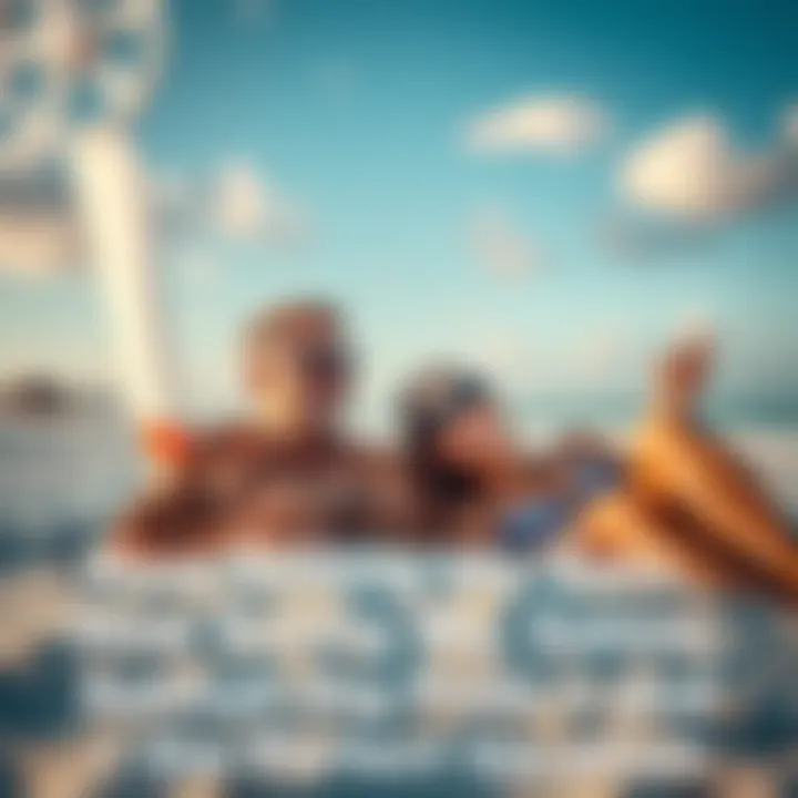 Man and woman relaxing on a beach, smiling and enjoying their vacation