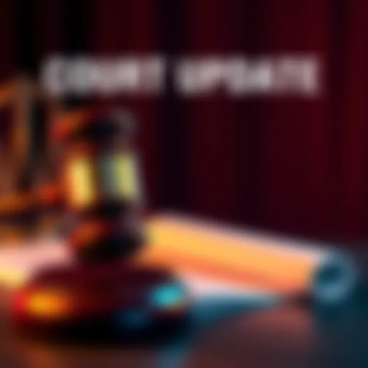 A gavel and legal documents represent the recent court decision on Defi Payments' Second Distribution process.