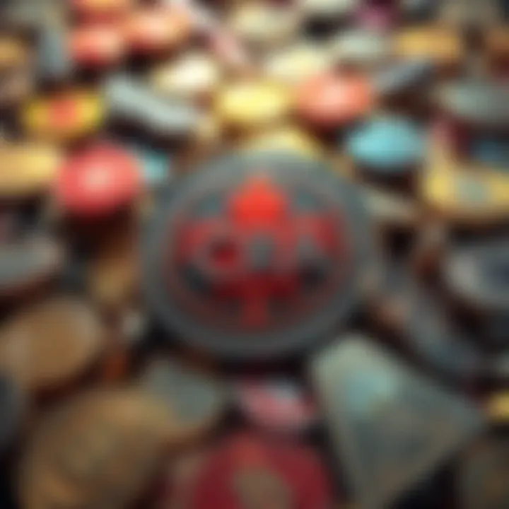 Canada Revenue Agency logo surrounded by various cryptocurrency coins