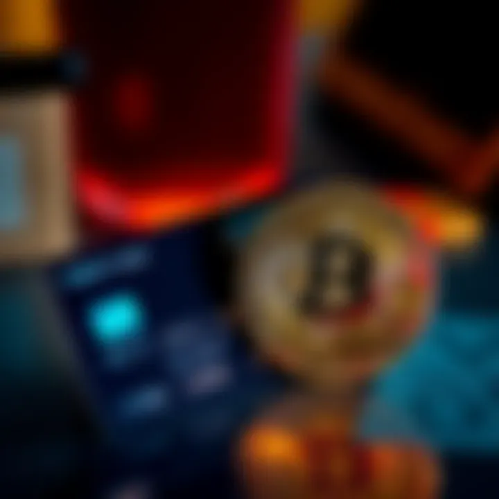 A credit card next to a Bitcoin symbol, representing the concept of purchasing Bitcoin with a credit card.