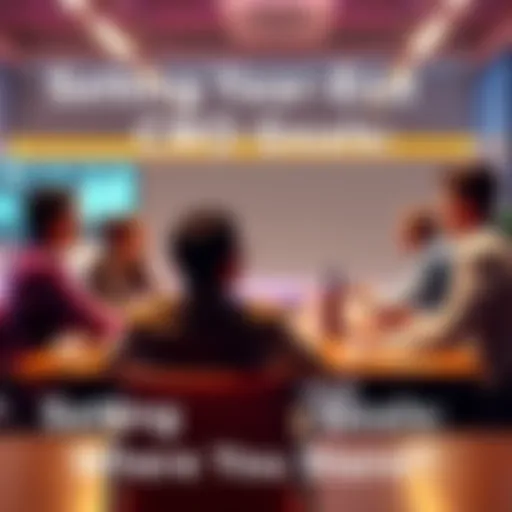 Group of people discussing Conversion Rate Optimization strategies for year-end goals at a conference table