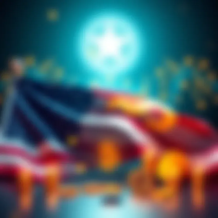 Graphic showing the launch of the CRO and Made in USA ETF with U.S. flag and cryptocurrency symbols