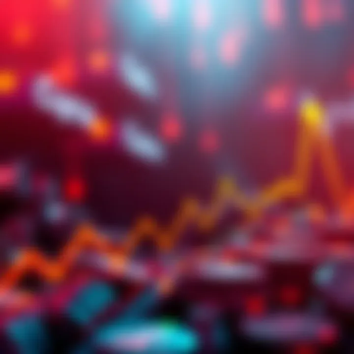 Graphic showing rising cryptocurrency chart with CRO symbol and dollar sign